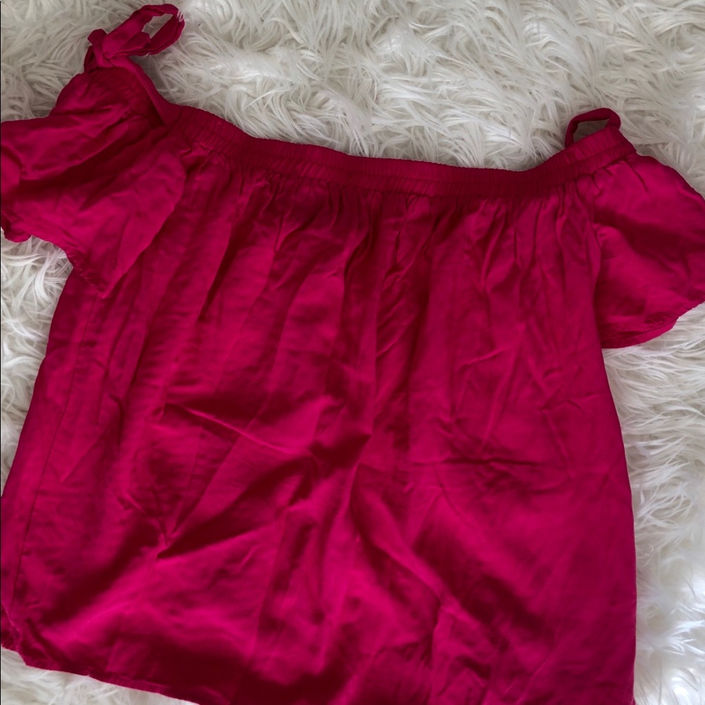 Pink off the shoulder shirt